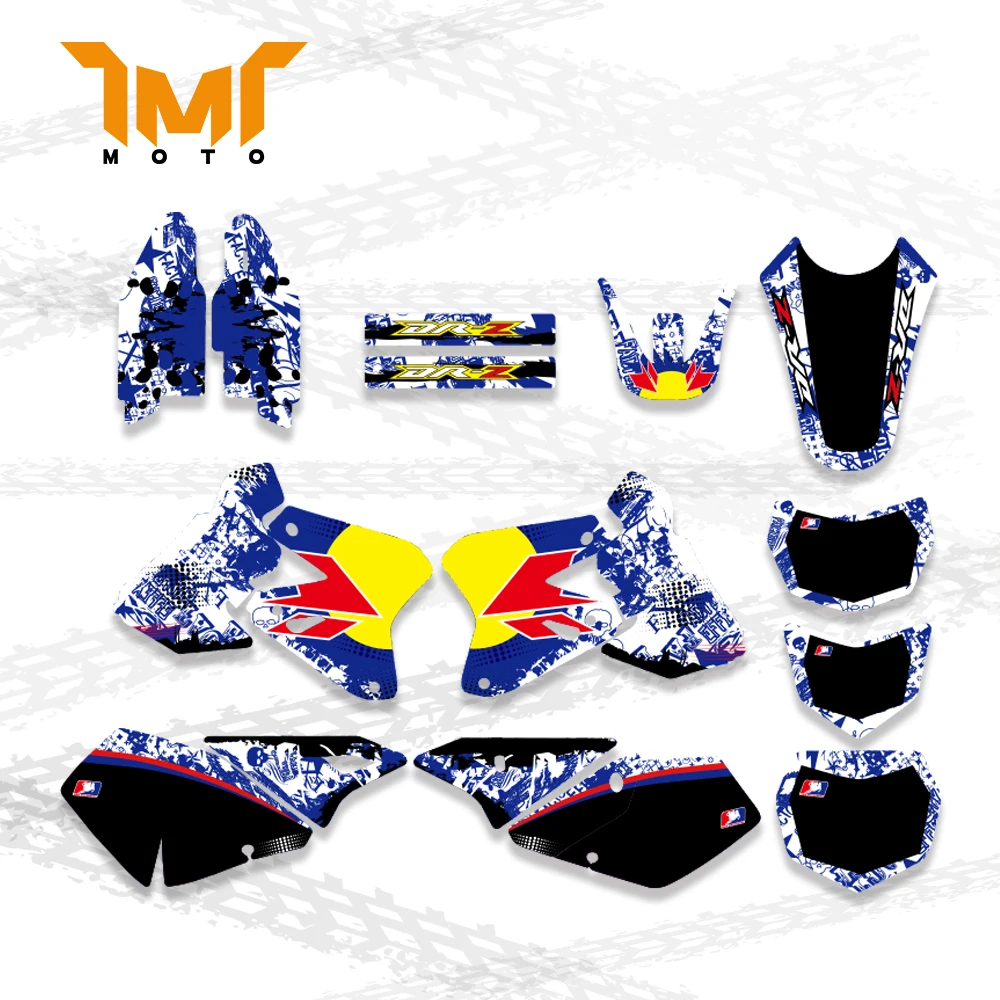 TMT Motorcycle FULL GRAPHICS BACKGROUNDS DECALS Stickers For Suzuki DRZ400 DRZ 400 2000-2012 2011 2010 2009 2008 2007 Customized