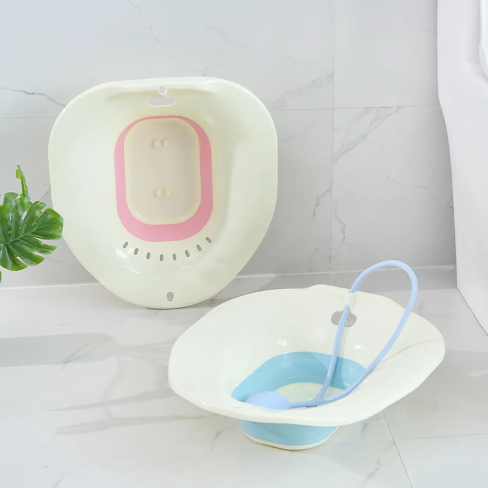 

Sitz Bath Foldable Wash Basin for Pregnant Women Elderly Female Moon Basin Toilet Sitz Bath Premium Material 8 Holes
