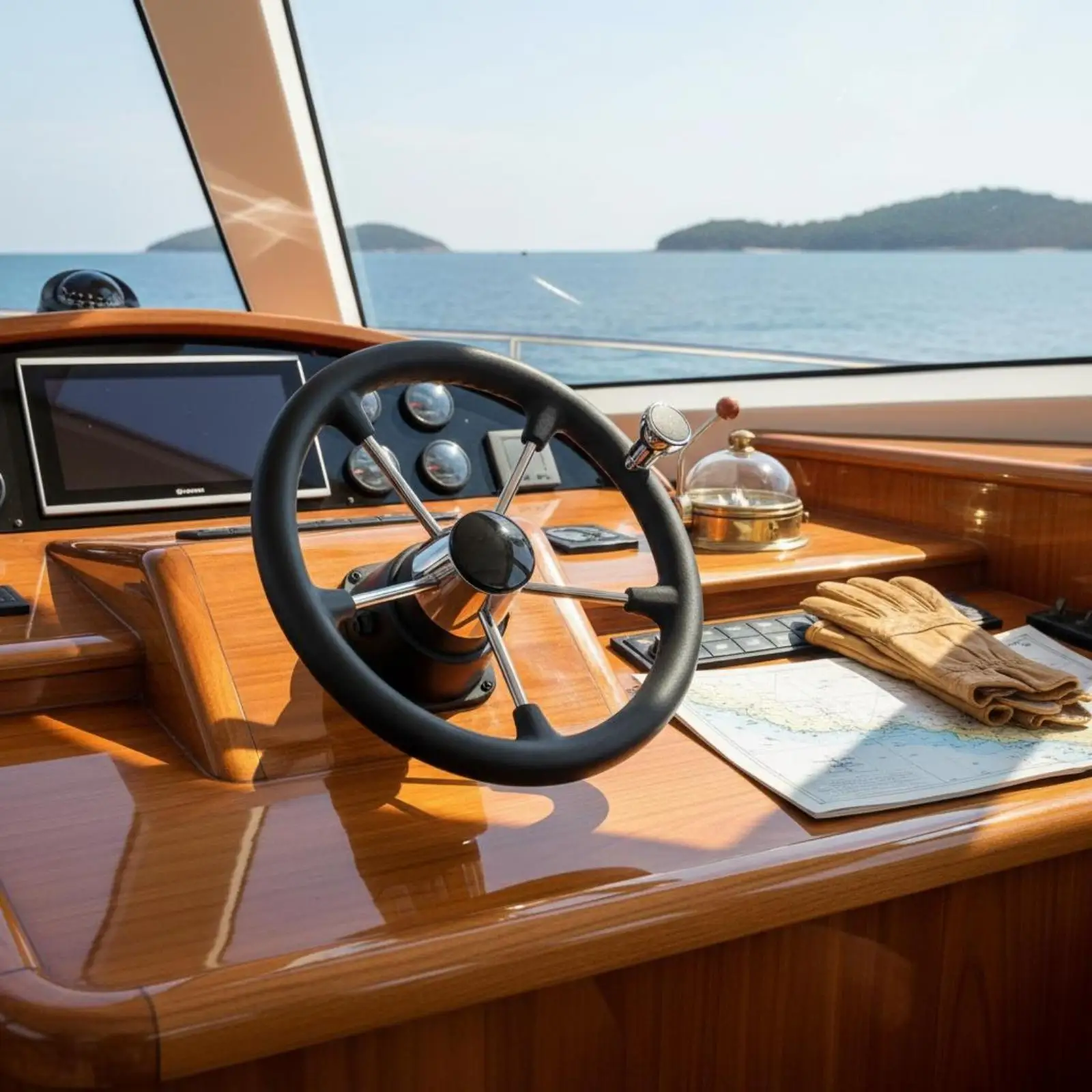13.5 Inch Stainless Steel Boat Steering Wheel Stainless Steel Marine Steering Wheel for Boating