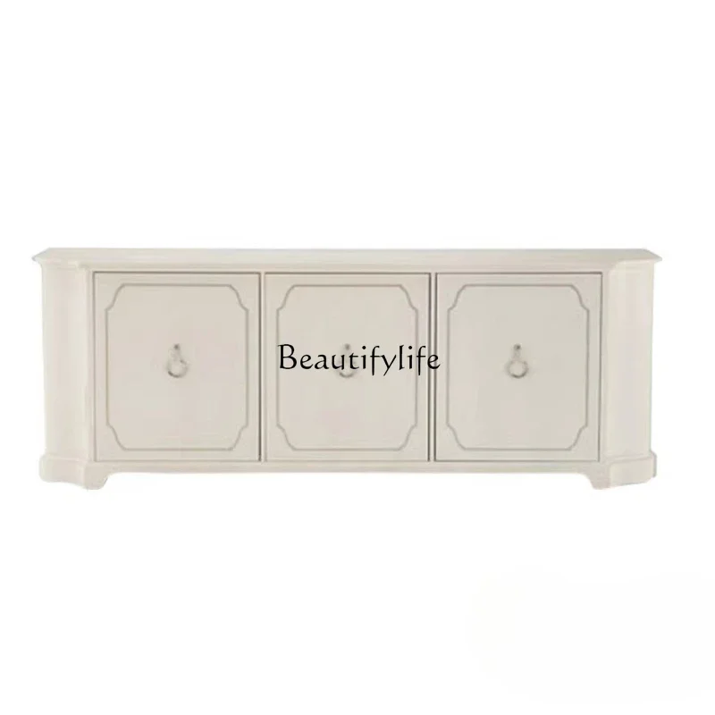 

XX59American light luxury solid wood TV cabinet neoclassical foyer small apartment side locker