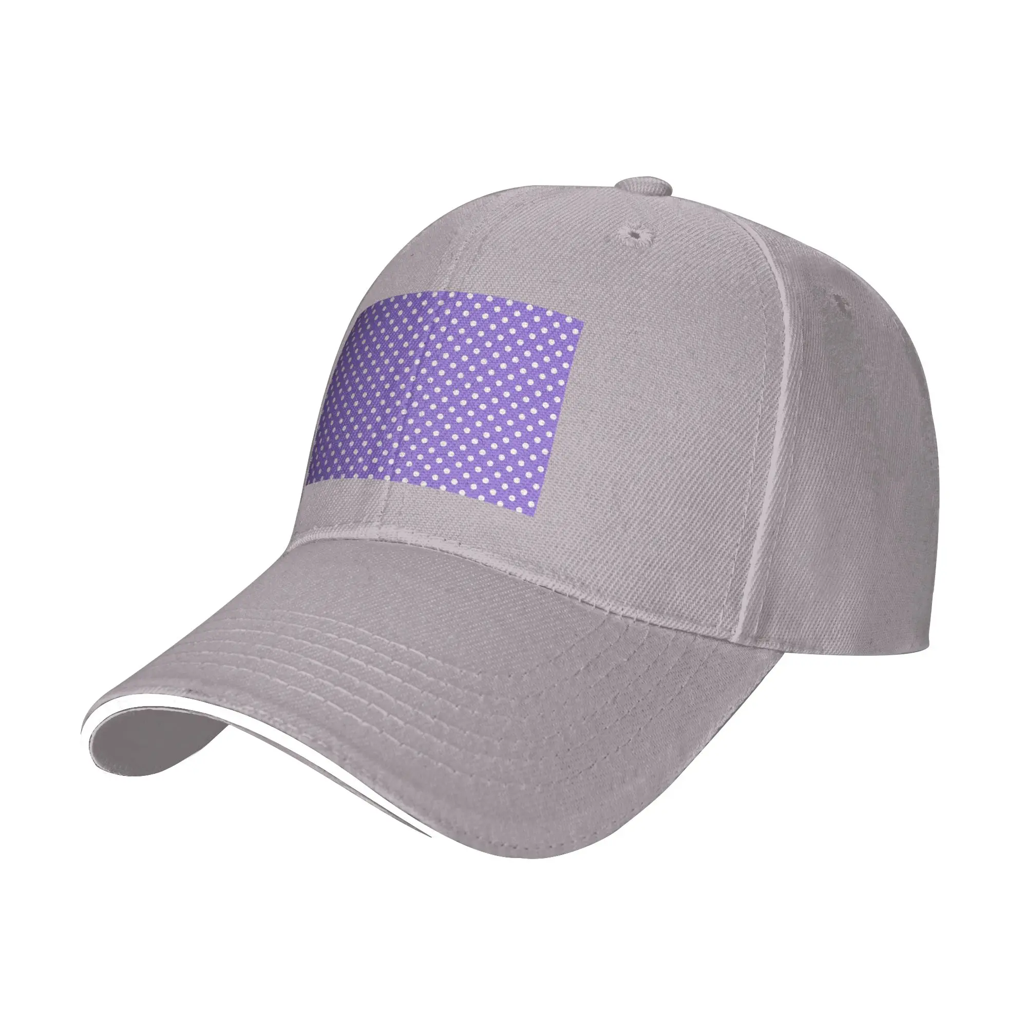 white polka dots over purple Cap Fashion Casual Baseball Caps Adjustable Hat Hip Hop Summer Unisex Baseball Hats Customizable
