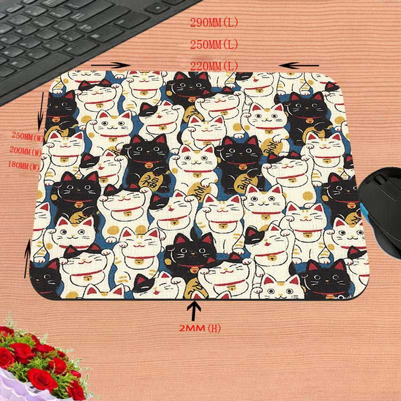 

mairuige Lucky Cat kawaii desk pad 220x180mm mouse pad gamer Keyboard mouse mat computer desks gamer rug desktop accessories