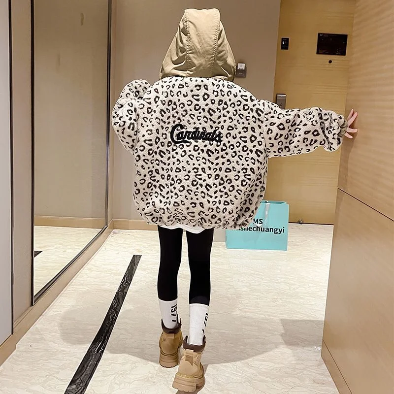 Girls Coat Jacket Winter Cotton Windbreak 2023 Letters Warm Thicken Teenagers High Quality Children\'s Clothing
