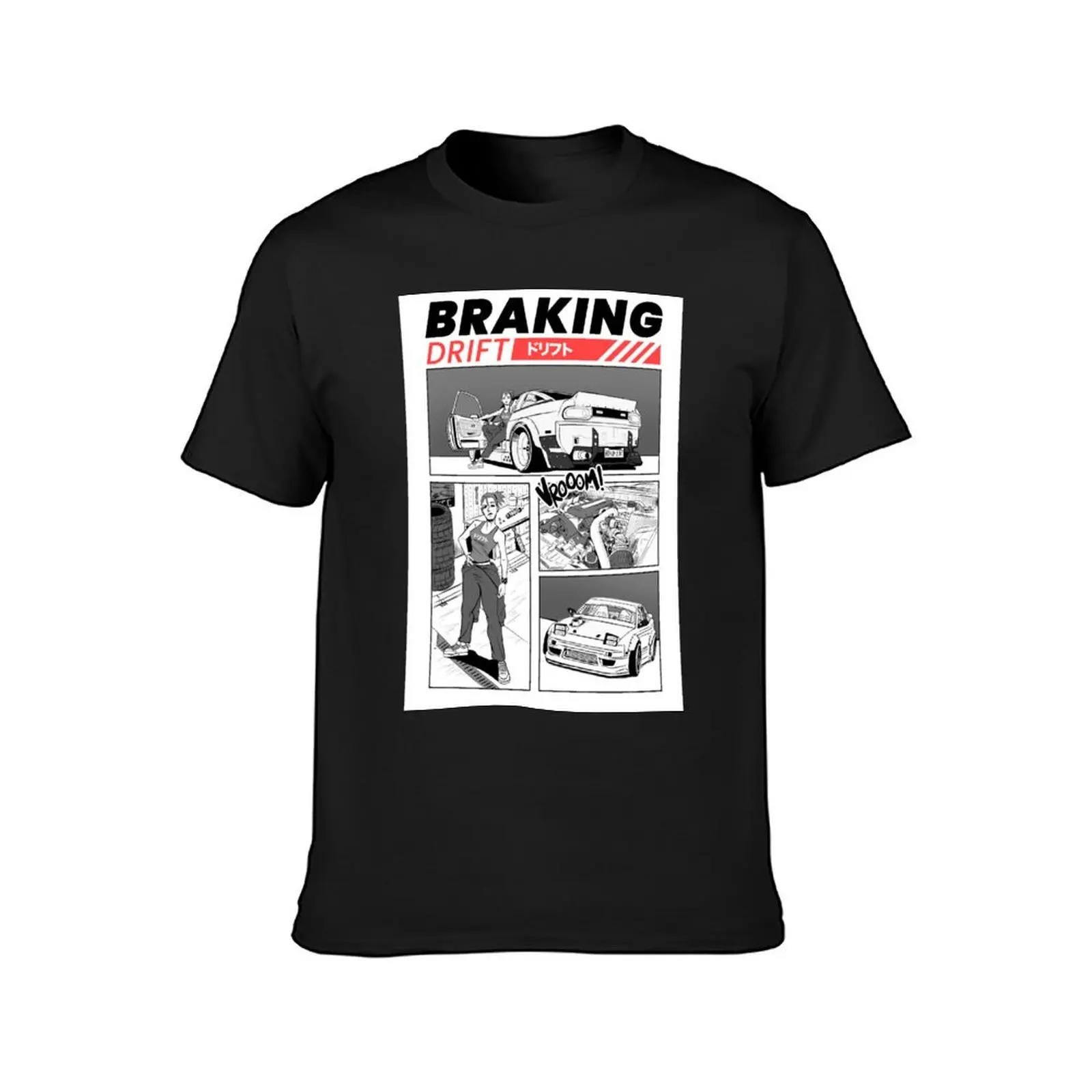 Braking Drift Manga Page T-Shirt kawaii clothes Blouse black t-shirts for men