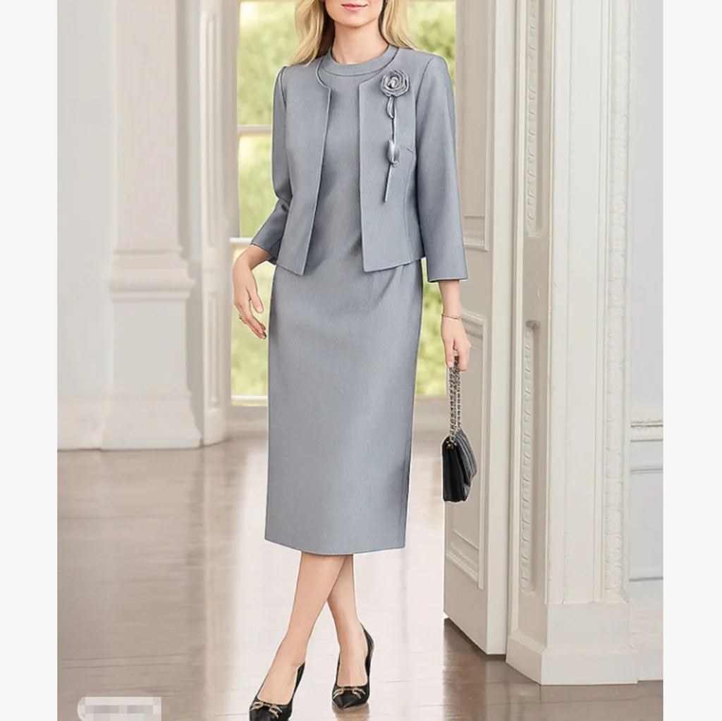 

Customized 2 Pieces New In Elegant Mother of the Bride Dresses Tea-Length Mermaid Wedding Guest Party Groom Dress 2026