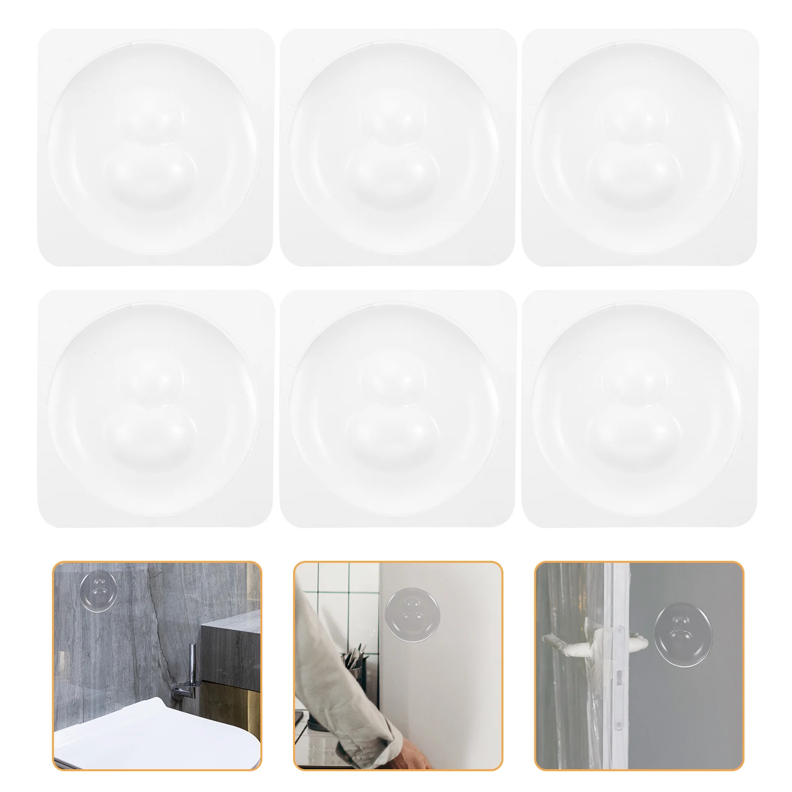 

6pcs Wall Door Handle Stoppers Transparent Silicone Bumpers For Cabinet Door Protection Self Adhesive Sound Dampening Pads