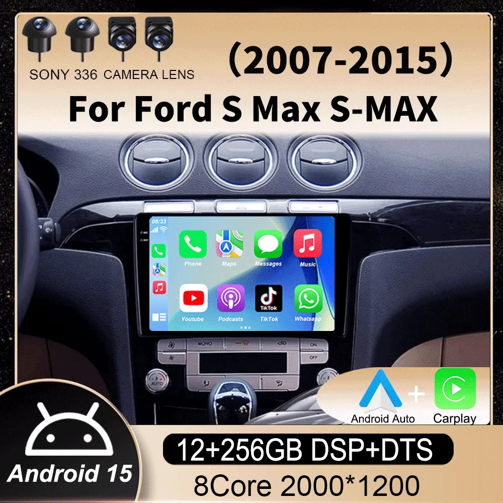 

9 Inch For Ford S Max S-MAX 2007 - 2015 Car Radio Multimedia Video Player Navigation GPS Stereo Auto Android 15 HU No 2 Din DVD