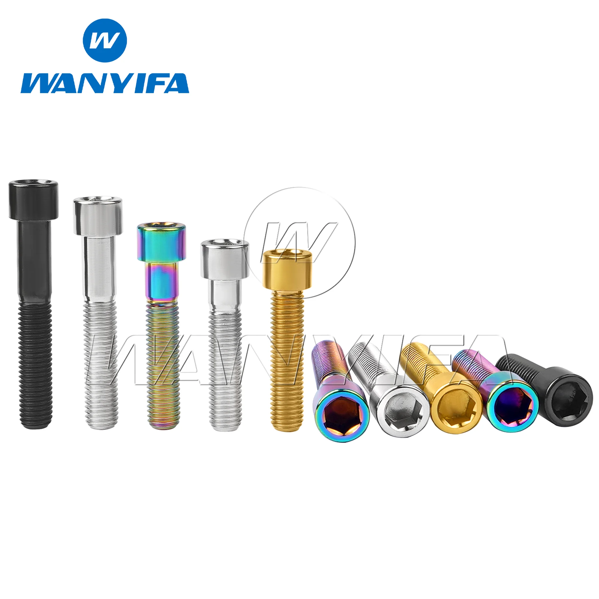 Wanyifa Titanium Alloy Bolts M7x20/25/30/32/35/40/43/45/50mm Hex Socket Head Cap Screw Bicycle Modification Specialized Fastener