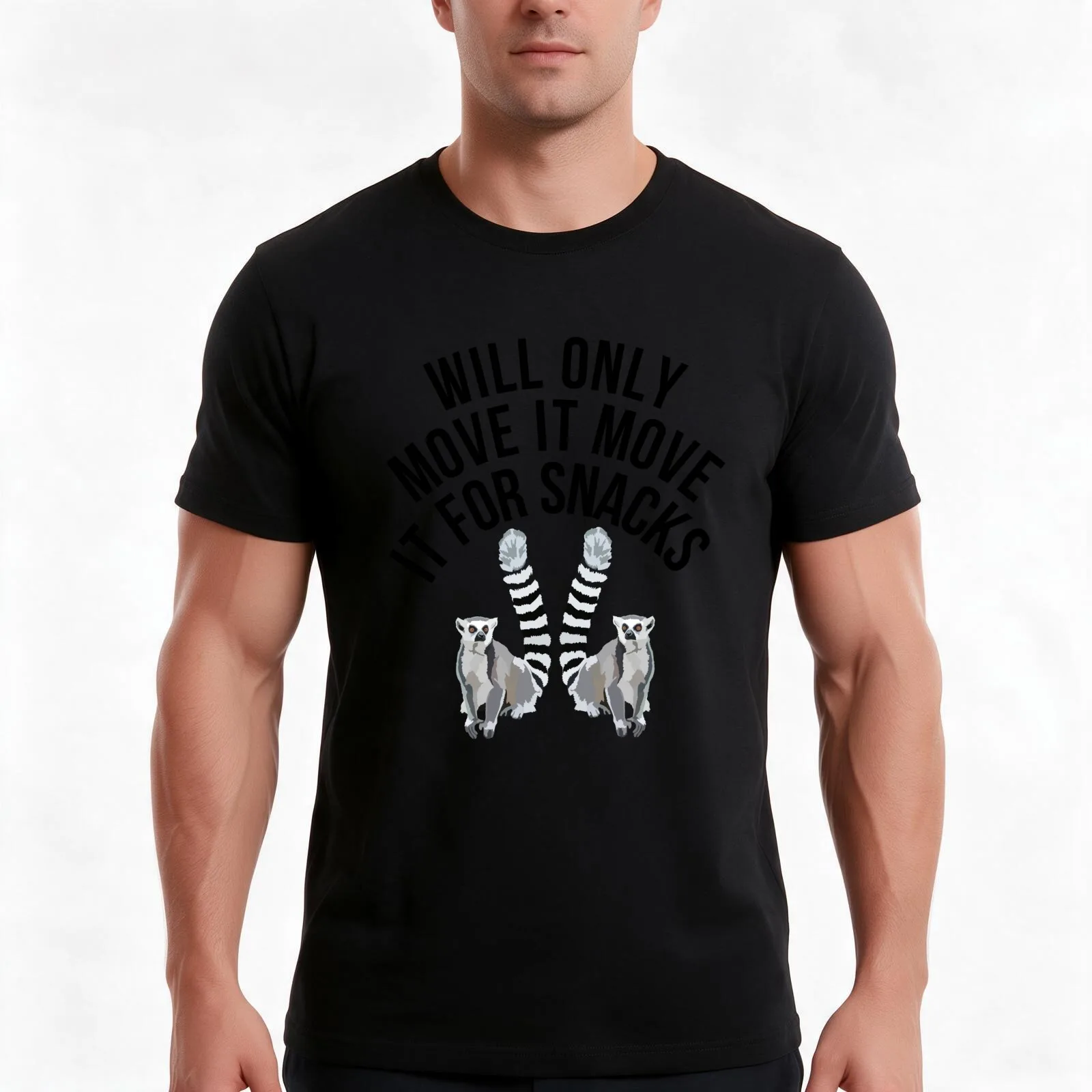 Will Only Move It For Snacks T-Shirt, Summer Casual Cotton Tee, Oversized Streetwear Tops, Vintage Graphic Print, 100% Cotton