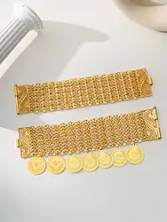 Gold Plated Bracelet Handmade Kurdish Bridal Cuff Bracelet Gold Plated Arab Ethnic Ladies Bracelet Turkish Bridal Accessories
