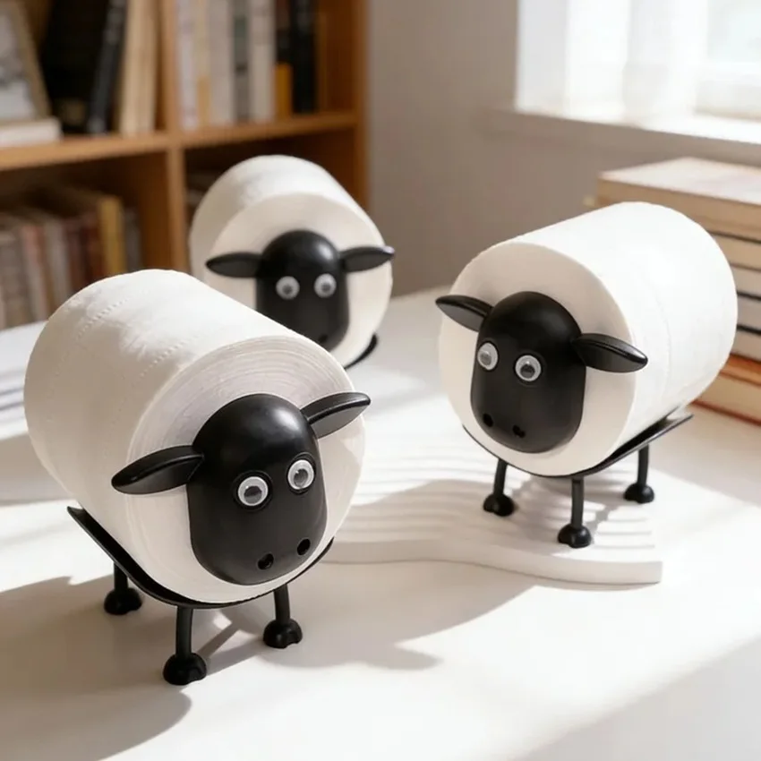 Adorable Portarrollos de Papel Higiénico con Forma de Oveja - Portarrollos de Papel Higiénico de Plástico Duradero para Decoración del Hogar y Fiestas