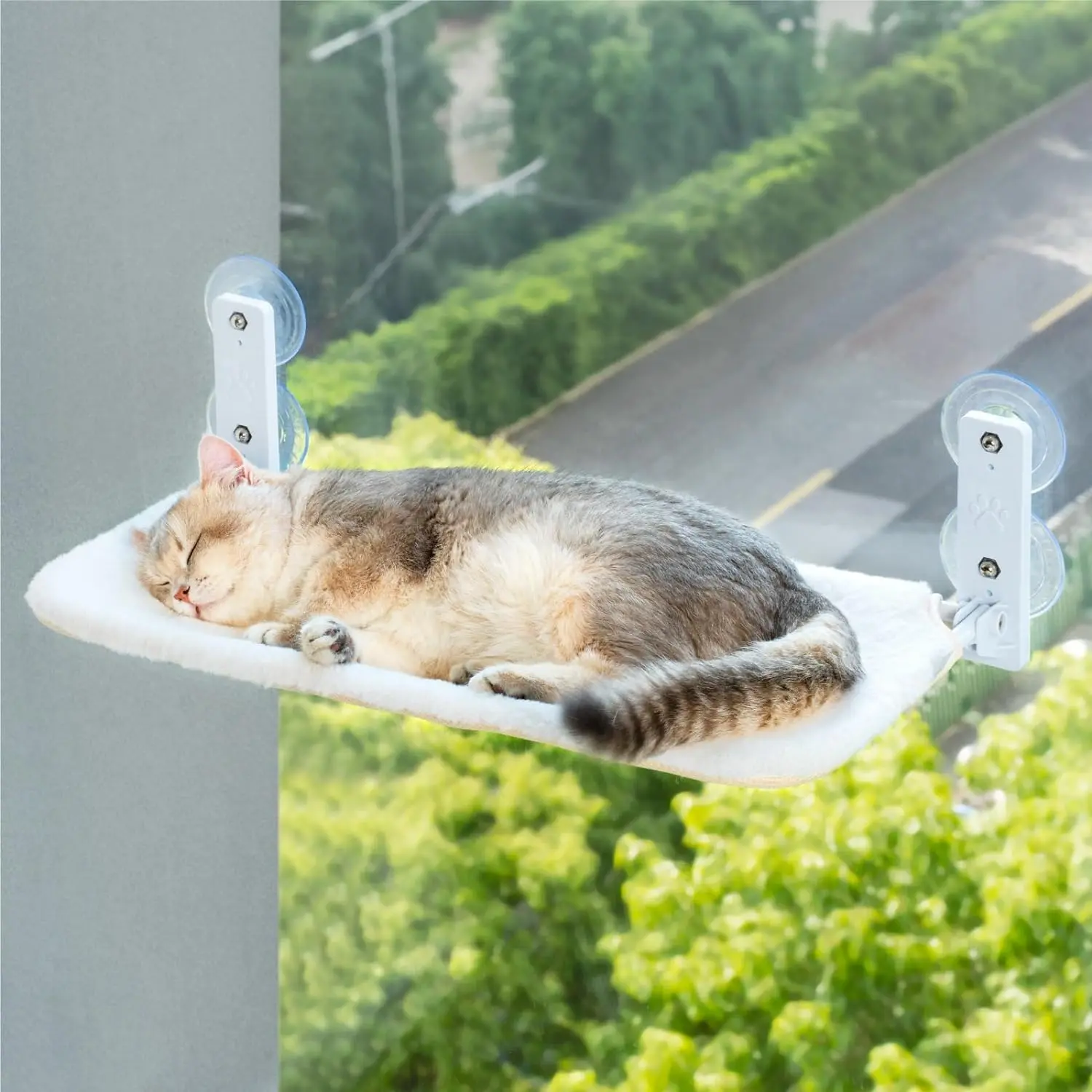 Mewoofun Perch Foldable Cat Window Hammock White Cat Bed Cat Hammock Window Seatfor Indoor Cats