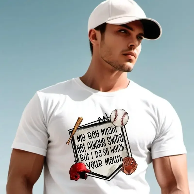 Baseball Dad Mom T Shirt My Boy May Not Always Swing But I Do So Watch Your Mouth More Colors