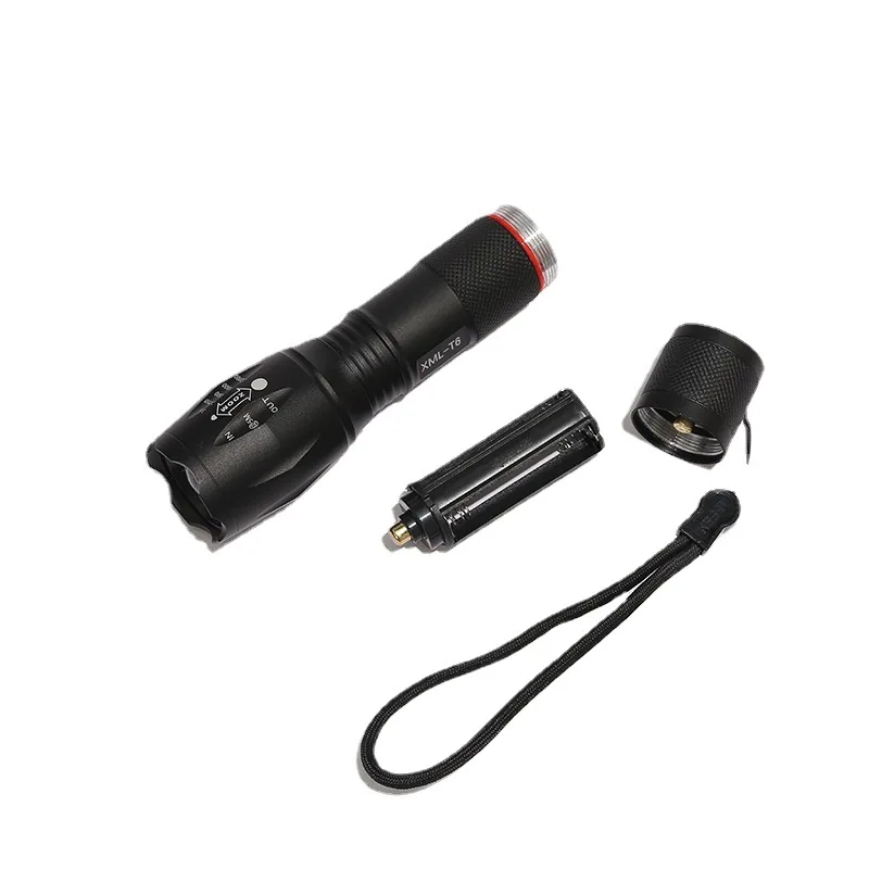 Factory direct for strong light flashlight T 6 wick telescopic zoom long distance flashlight camping LED flashlight