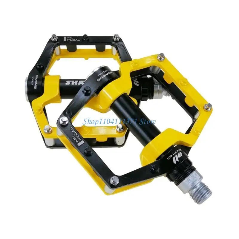 

P9FC 1 Pair Road Mountain Bike Ultralight Anti-slip Flat Pedals Platform Aluminum Alloy Bearings Pedal MTB Cycling