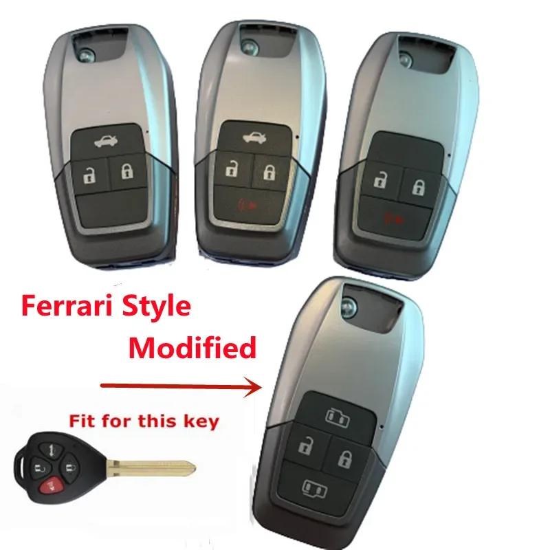 Per Toyota Car Key Shell Case Corolla Camry RAV4 Auris Prado Tarago REIZ Crown Avalon Venza Upgrade Ferrari Type Flip