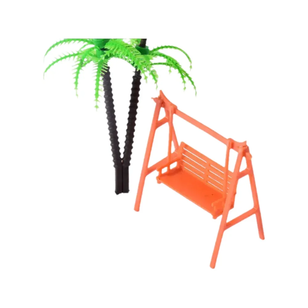 4pcs Outdoor Garden Swing Seat Rocking Chair Craft Toy 1/50 1/75 1/100 Model Railway Accessories Miniature Scenery Decoration