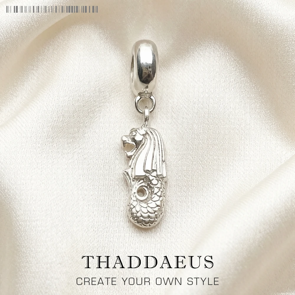 Charme Anhänger Merlion Frauen Männer Frühling echte 925 Sterling Silber trend ige Geschenke
