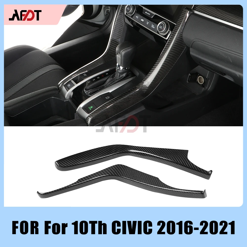 

Для Civic 10-го поколения 2016-2021 центральная консоль из углеродного волокна, боковая панель переключения передач, накладка, наклейка, автомобильные аксессуары