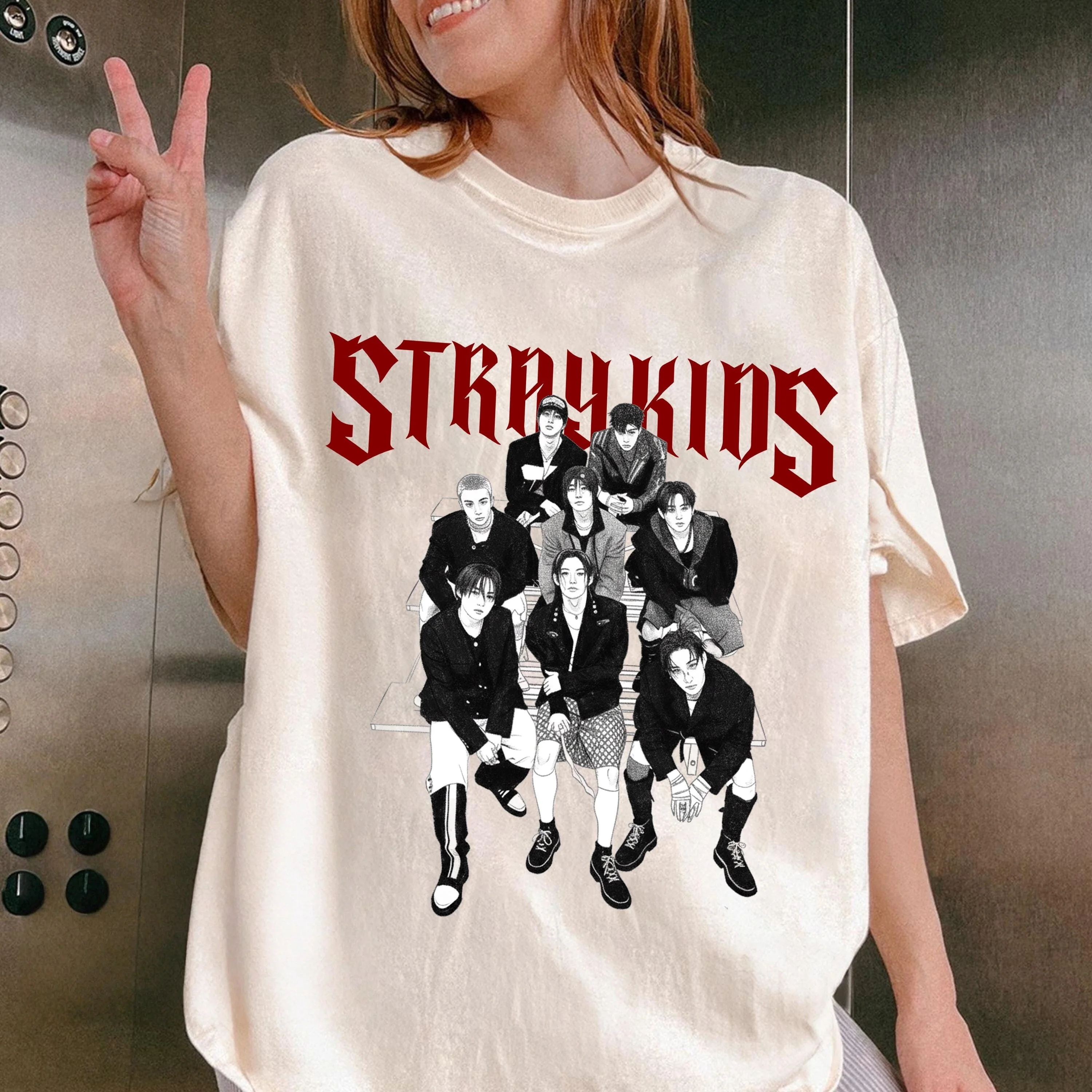 Vintage Stray Kids Kpop Shirt2026 Unisex Cotton T-shirt Stray Kids Fan Tour Support Extra Large Casual Short Sleeves Retro - view 2