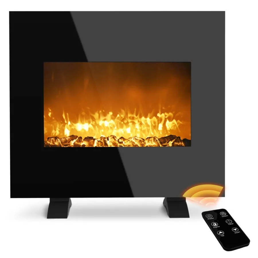 26 Chauffage de cheminée électrique autoportant ou mural de 1500 watts pour une solution de chauffage efficace d'ambiance intérieure confortable avec Rea