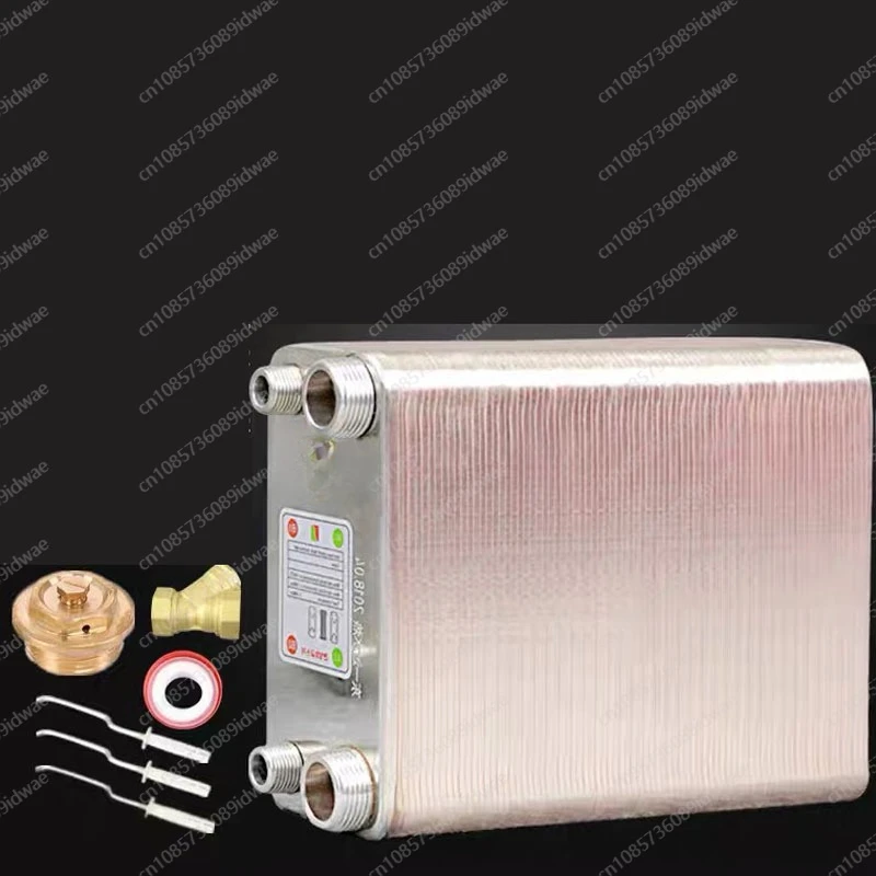 80-Layer Same-Side Automatic Exhaust Valve Stainless Steel Heat Exchanger, Brazed Plate Water Heater, Chiller, Cooler