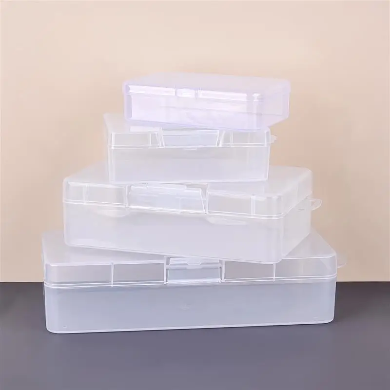 Contenitore di stoccaggio trasparente Contenitore di gioielli Scatola di plastica trasparente Scatola di immagazzinaggio vuota per orecchini Vetrina per perline