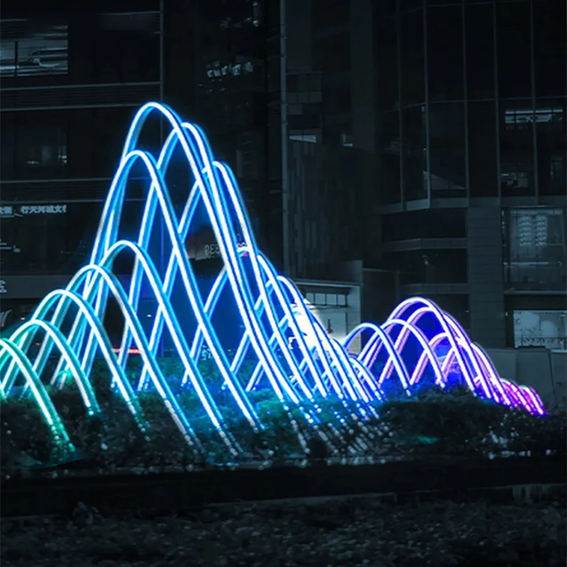 Outdoor Decorative  LED Modeling Lights Scenic Park square Block Hotel Garden Smooth Line Lights Colorful Landscape Lights