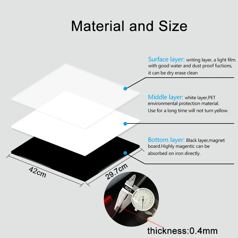 A3 Size Magnetic Dry Erase WhiteBoard for Fridge Refrigerator,17x 12 Inch Sheet Weekly Planner to Do List  Notes, Markers Eraser