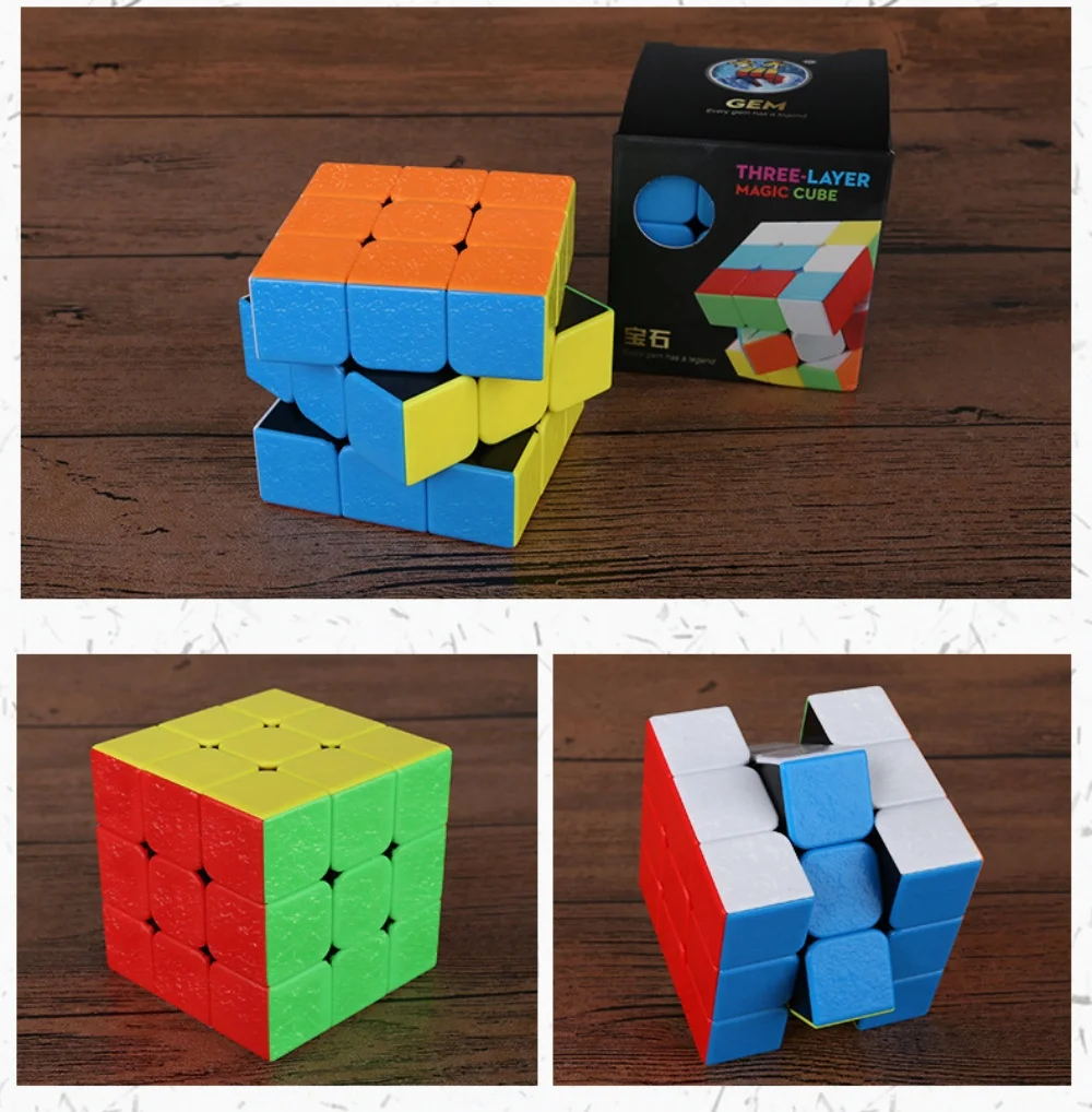 ShengShou 3x3 Gem three layer Magic Cube 3x3x3 Speed Cube Professional Puzzle Toys For Children Kids Gift Toy