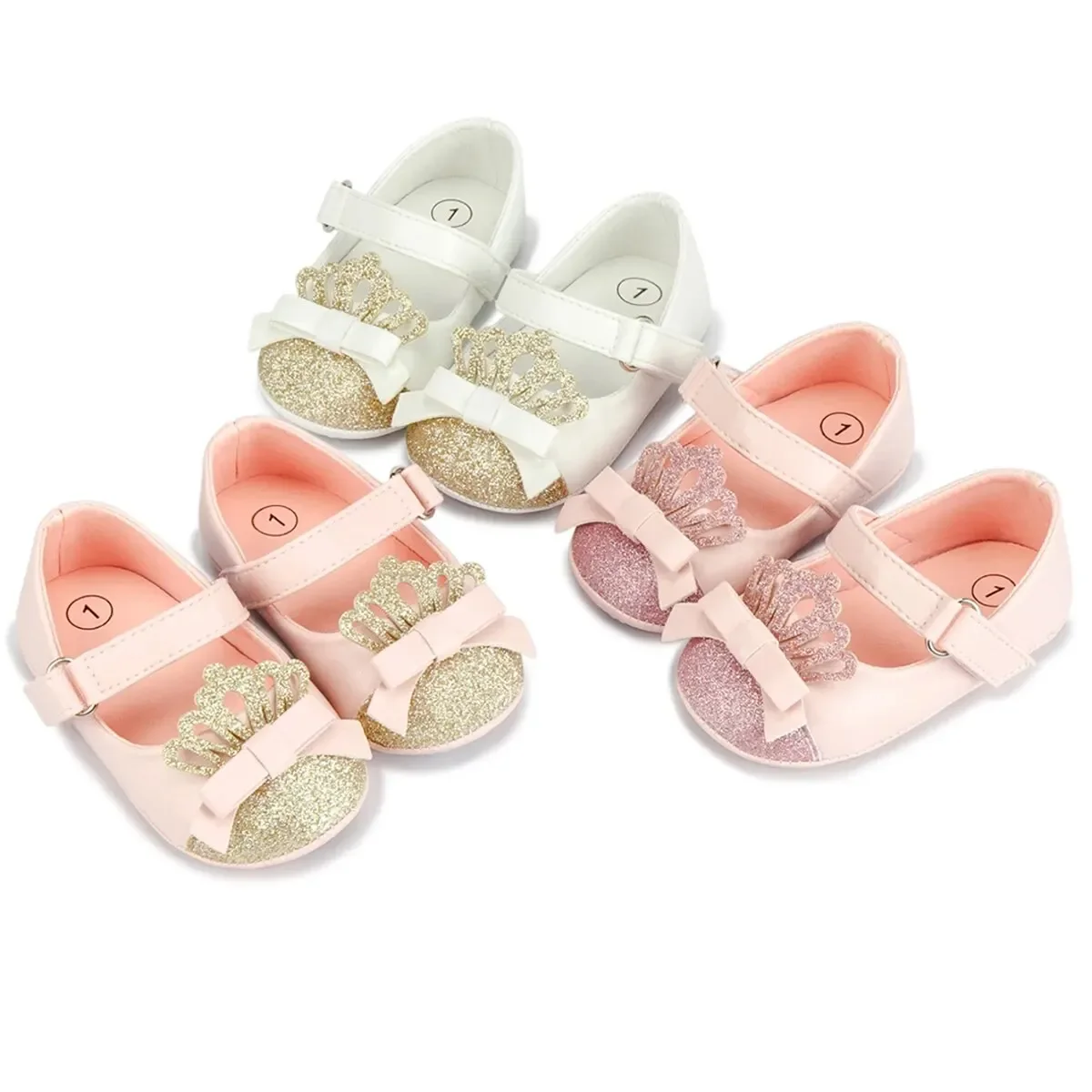 Meckior Baby Meisjes Schoenen Pasgeboren Pu Leer Antislip Rubber Zool Baby Prinses Trouwjurk Schoenen Strik Ballet Flats