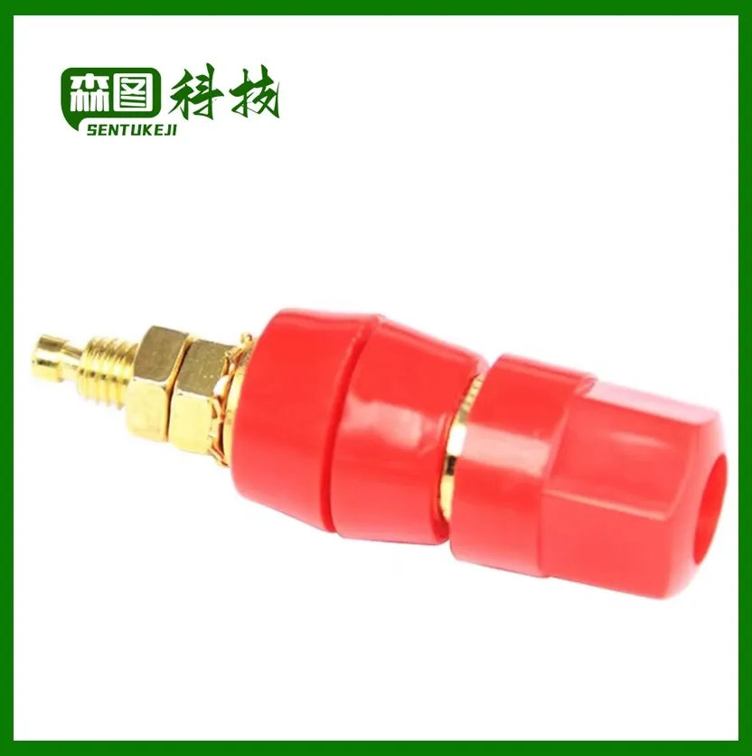 Terminal Binding Post, Banana Speaker Plug Jack, conector vermelho e preto, Terminal Amplificador, 1 Par