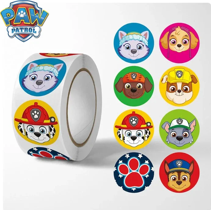 500PCS Paw Patrol Kinderstickers Cartoon Kinderen Briefpapier Leveringen School Leraar Levert Beloning Sticker Speelgoed Cadeau