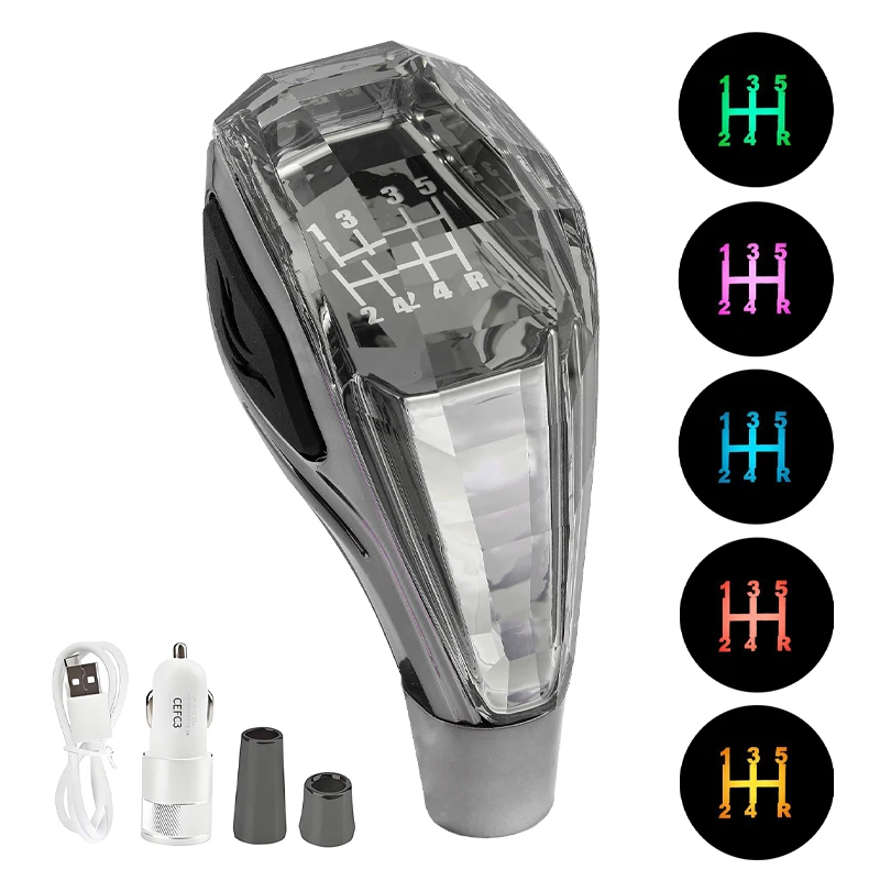 LED Crystal Shift Knob For 8/10/12MM Diameter For Toyota/Mitsubishi/Lexus/Volkswagen/Suzuki/Mazda /Kia/Hyundai/Chevrolet/Ford