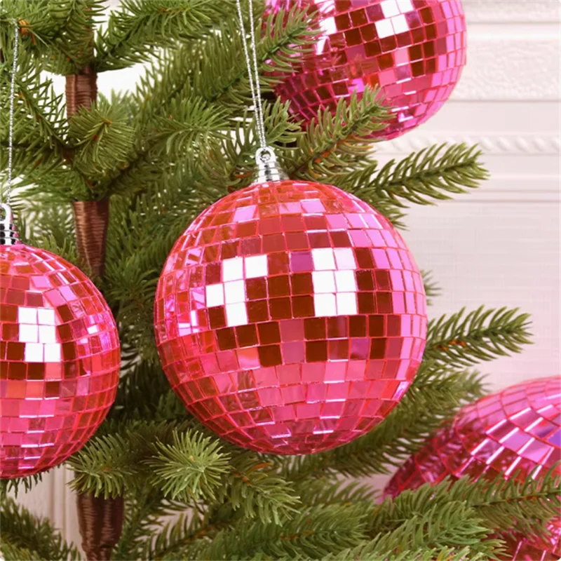 Christmas Decoration Supplies Mirror Ball Pendant Wedding Bar  Light Stage   Gold Silver Red Shopping Mall Window Pendant