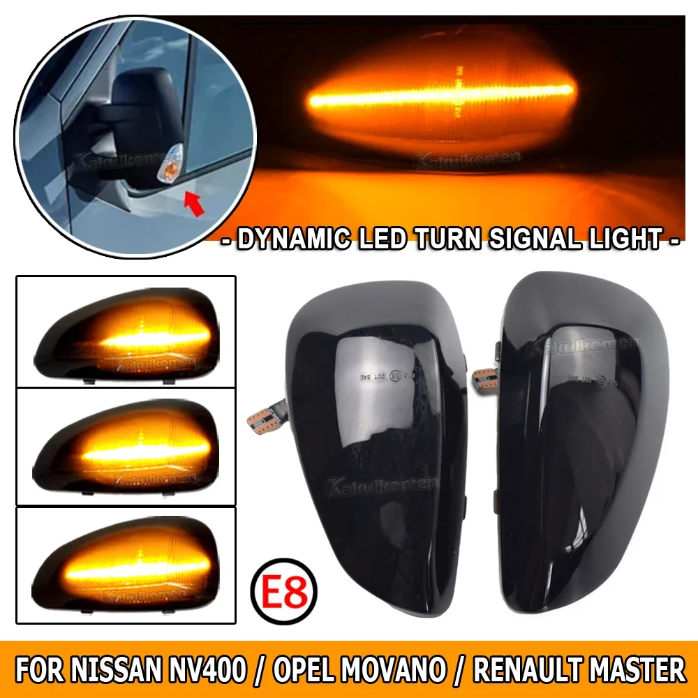 Fit for Renault Master III 3 EV FV HV JV UV 2010 2011 2012 2013 2014 - 2023 Dynamic LED Side Mirror Turn Light Signal Lamp