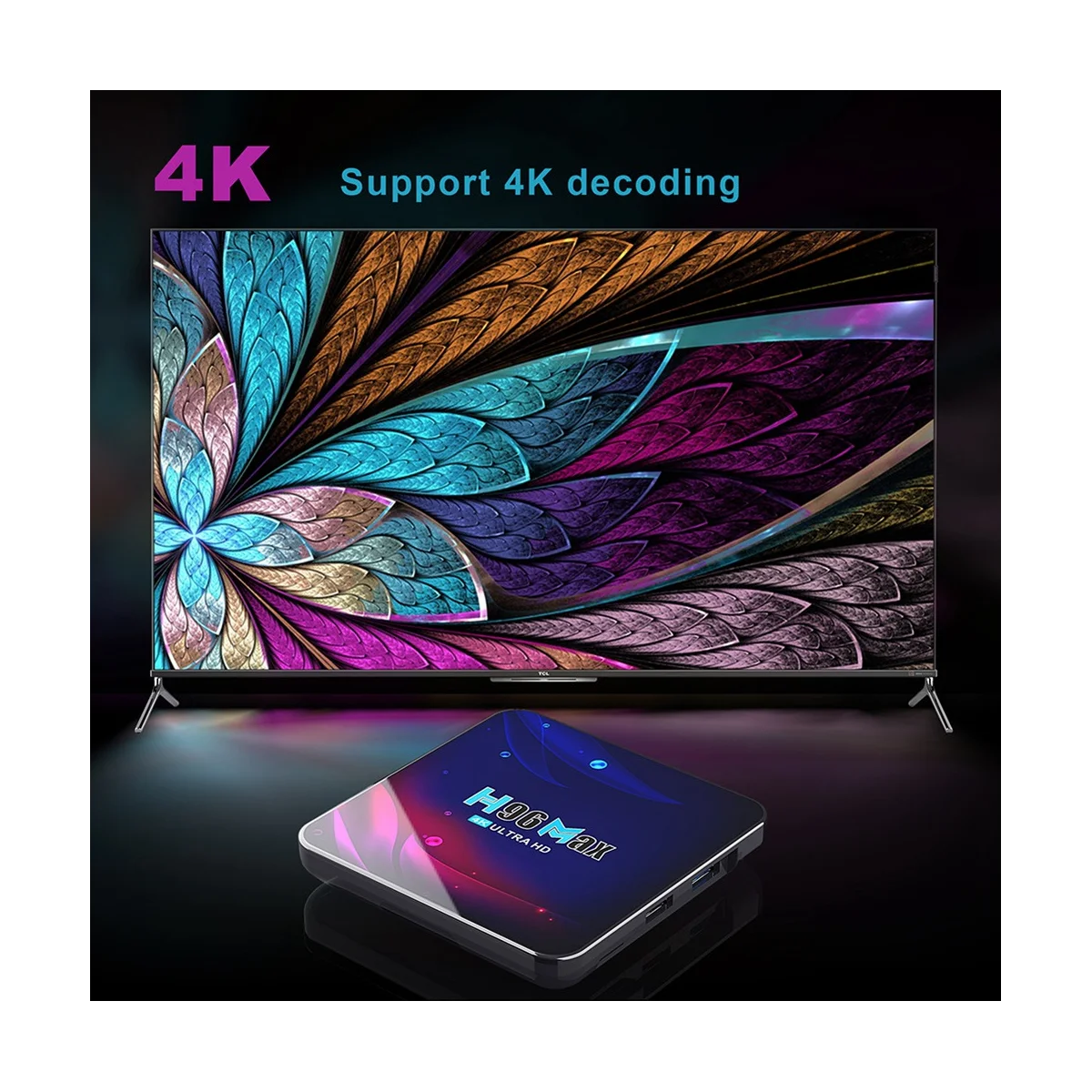 Приставка Смарт-ТВ H96 Max, Android 11, 4K Hd, Wifi, Bluetooth