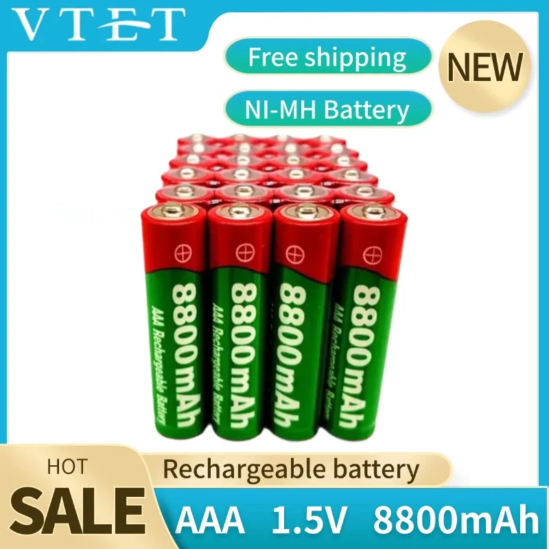 2024 New 1.5V AAA 8800mAh Rechargeable Battery NI-MH Batery for Led Light Toy Mp3 Recyclable Remote Control Long Battery Life