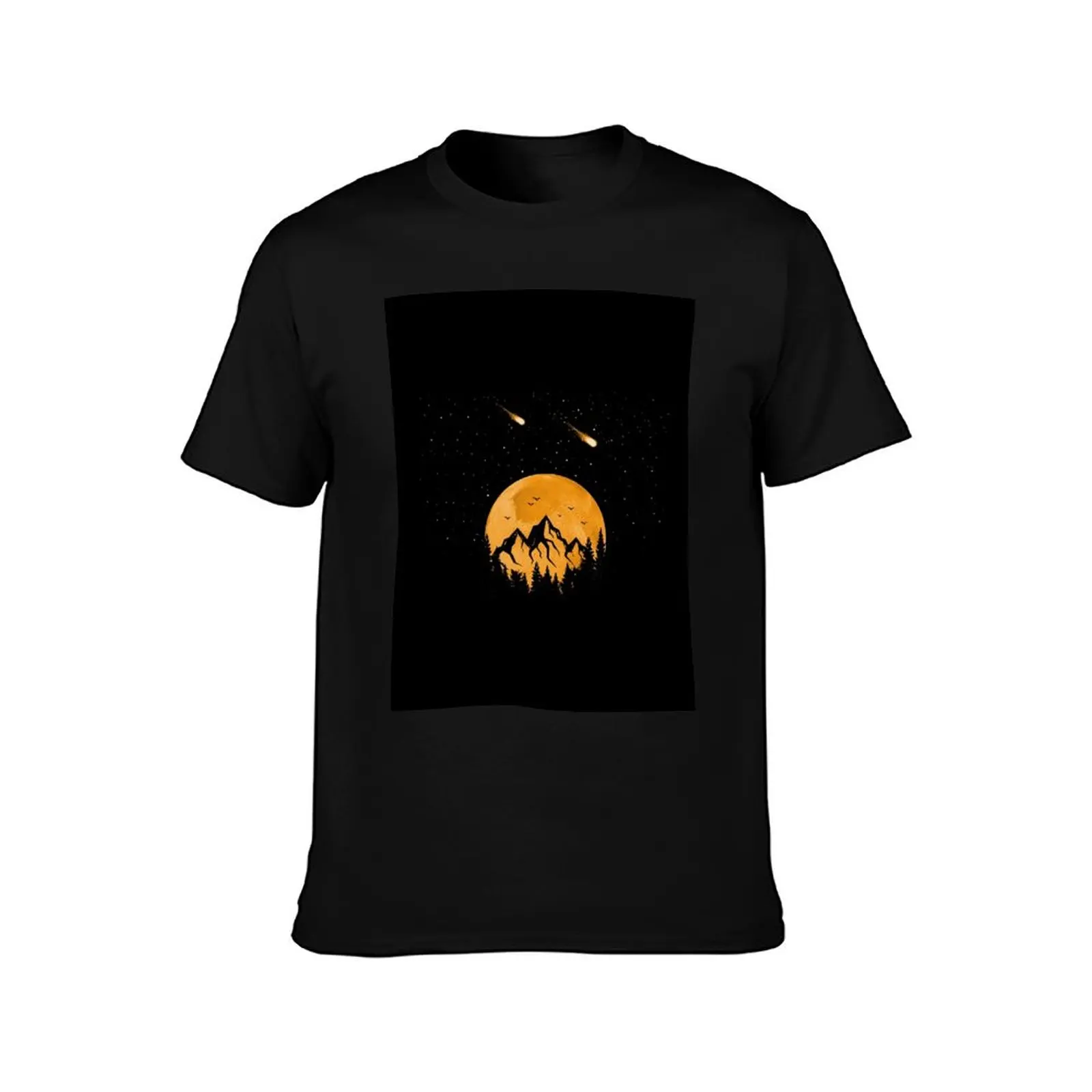 Between The Mountains And The Stars T-Shirt Relaxed Fit Casual Short Sleeve Top T-Shirt