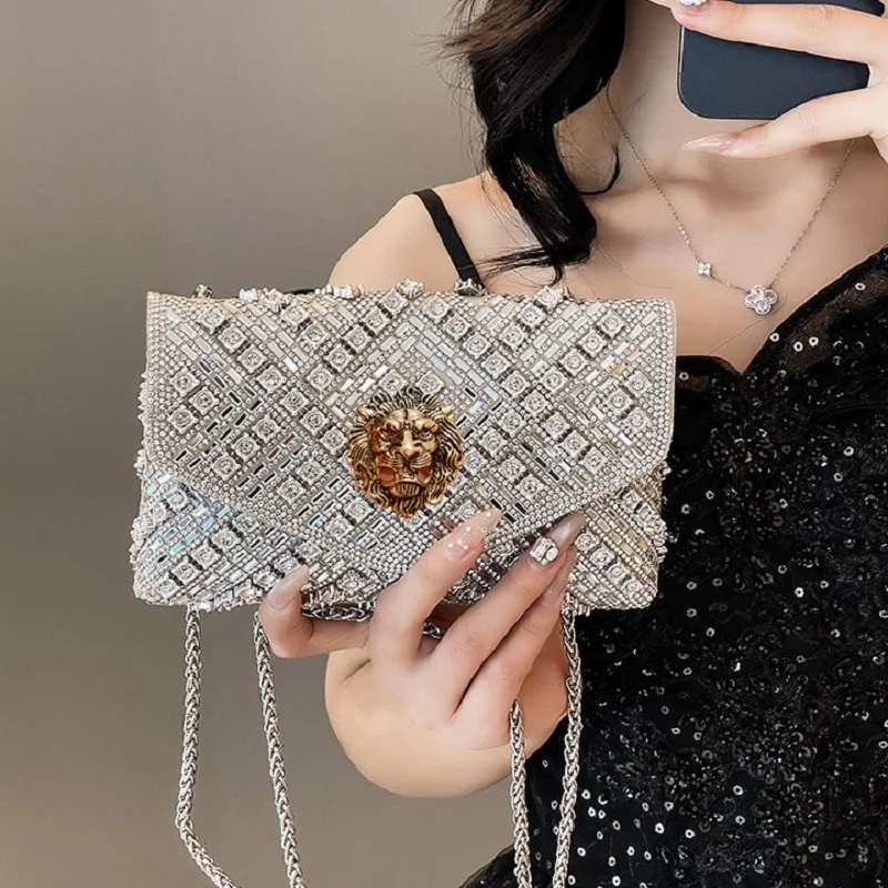 

Новый стиль вечернего платья, фирменный клатч с бриллиантами, сумка через плечо для вечерних мероприятий, женская сумочка