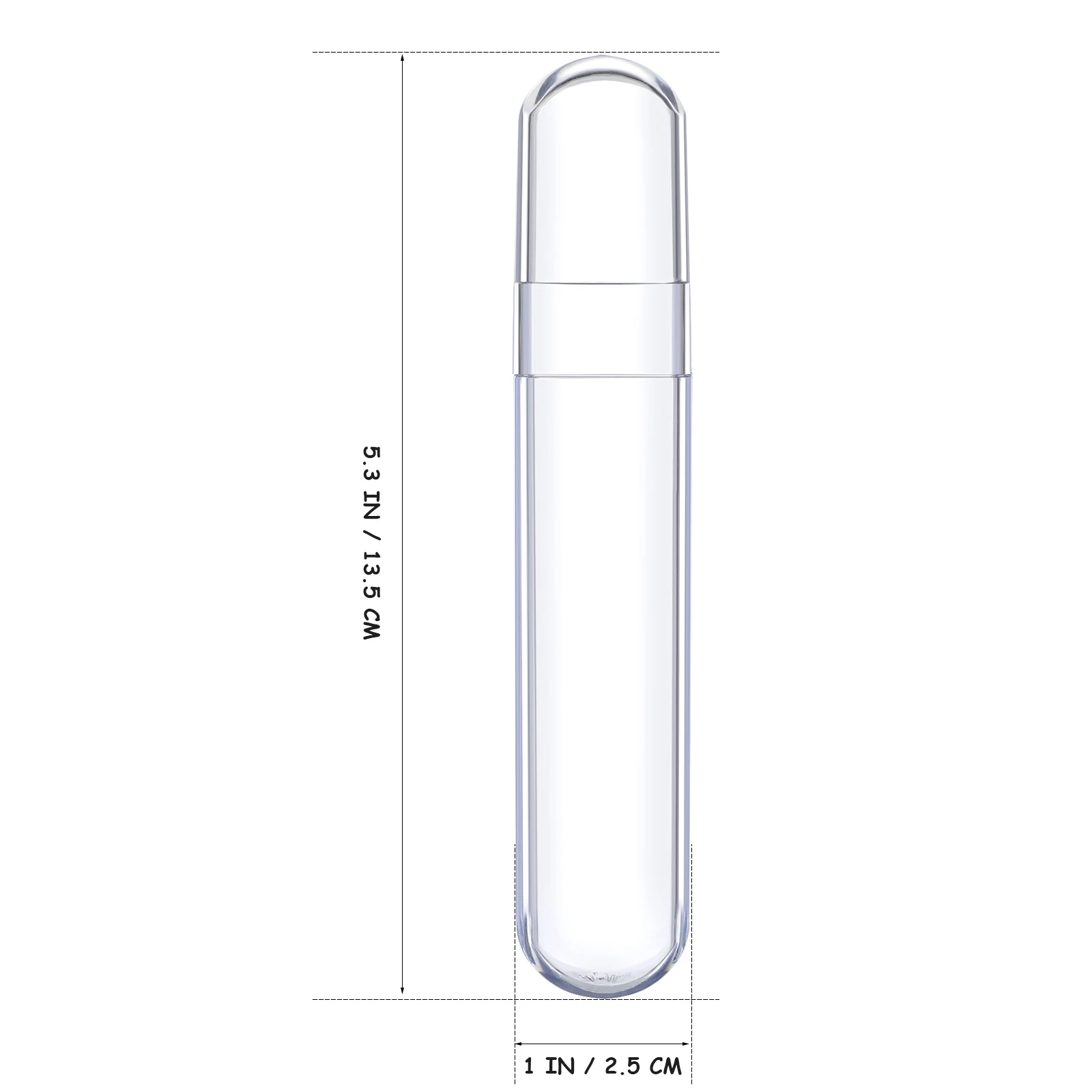 まつげエクステ用の透明なプラスチック製ピンセットケース キャップ付き楕円形収納チューブ 美容メイクツール用のポータブルオーガナイザー