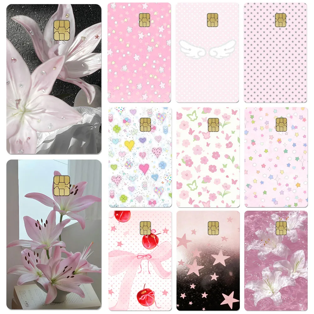 Dreamy Limpidity Flower Butterfly Star Point Credit DebitCard Sticker Bus Pass DIY Waterproof Small Chip Film Sticker Decoration