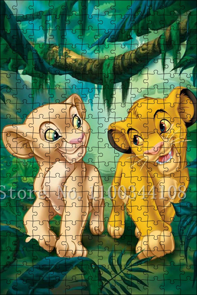 The Lion King Jigsaw for Adults Decompress Toys Puzzles 300/500/1000 Pieces Simba Disney Character Puzzle Kid Education Gift