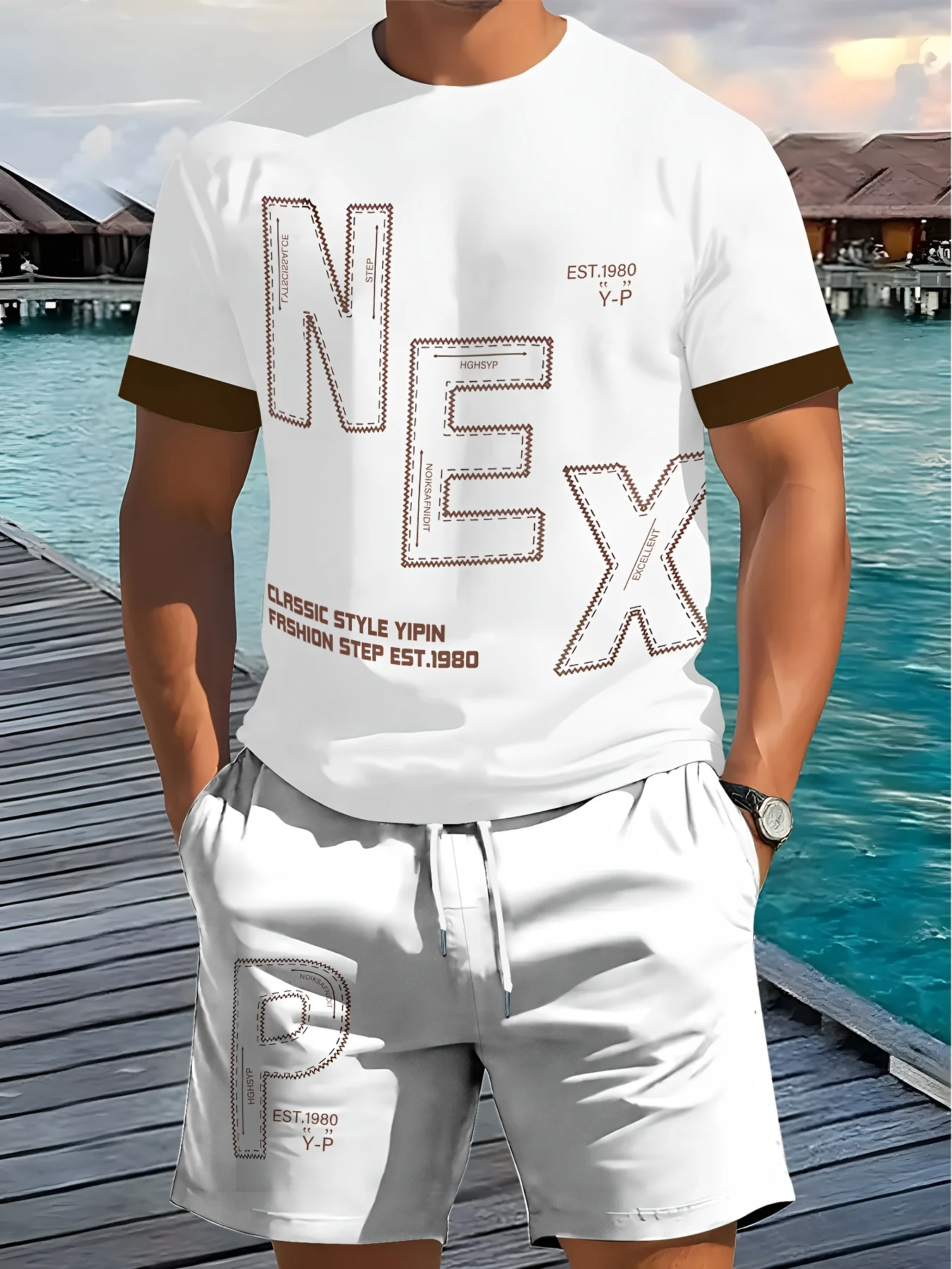 2025 Summer New Men's Pure Cotton Suit Features Casual Fashionable Breathable and Lightweight Outdoor Men's Wear