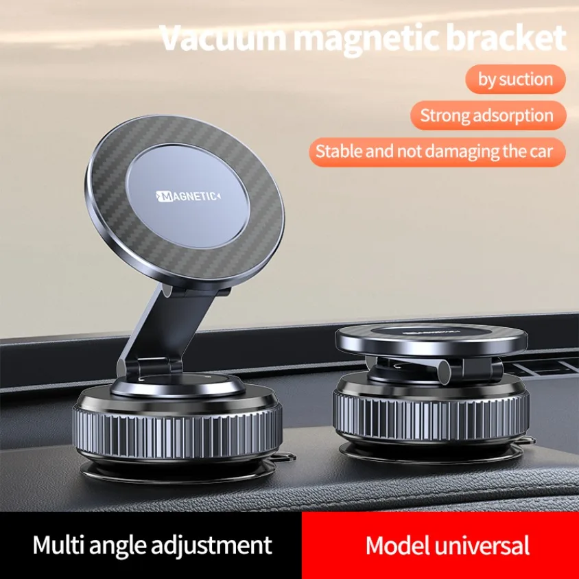 Foldable Car Magnetic Phone Holder 360° Rotation Desk Car Vacuum Suction Windshield Dashboard Mobile Holder for iPhone Samsung