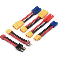 2pcs XT60 XT90 EC5 EC3 T Deans 4.0mm Plug Female to Male Adapter Connectors 14AWG 5cm Connect RC Lipo Battery Charger Parts DIY