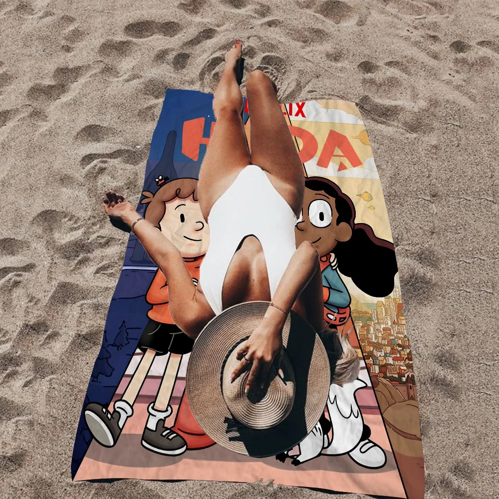 Cartoon H-Hilda Frida D-David Microfiber Beach Towel Absorbent Quick Dry Soft Yoga Swimming Resort Mountain Climbing Towel