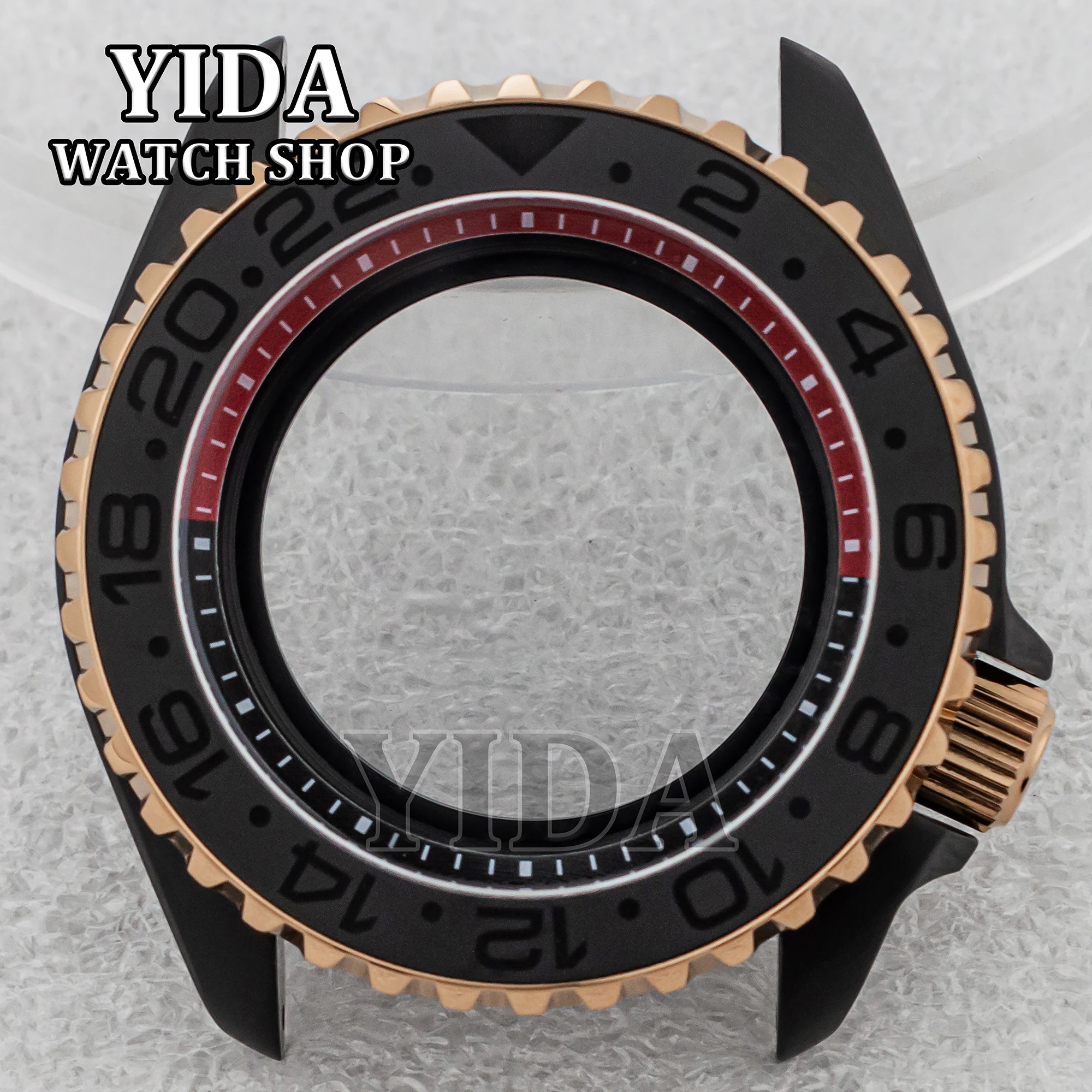 

MOD Watch Case Accessories PVD Black And Rose Gold Sapphire Crystal For NH34 NH35 NH36 Automatic Movement Water Resistance