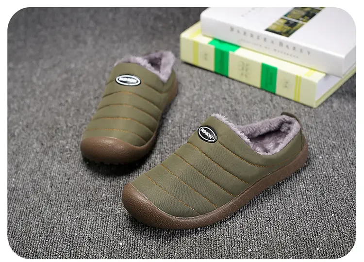 Men's Winter Warm Cotton Mop with Soft Sole and Thick Cotton Winter Boots, Indoor and Outdoor Couple's New 2025 Casual Shoes