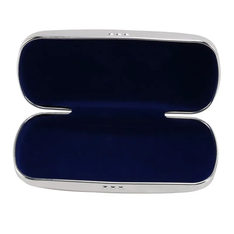NEW-4X Glasses Case, Aluminum Hard Shell Eyeglasses Case Striped Spectacles Box